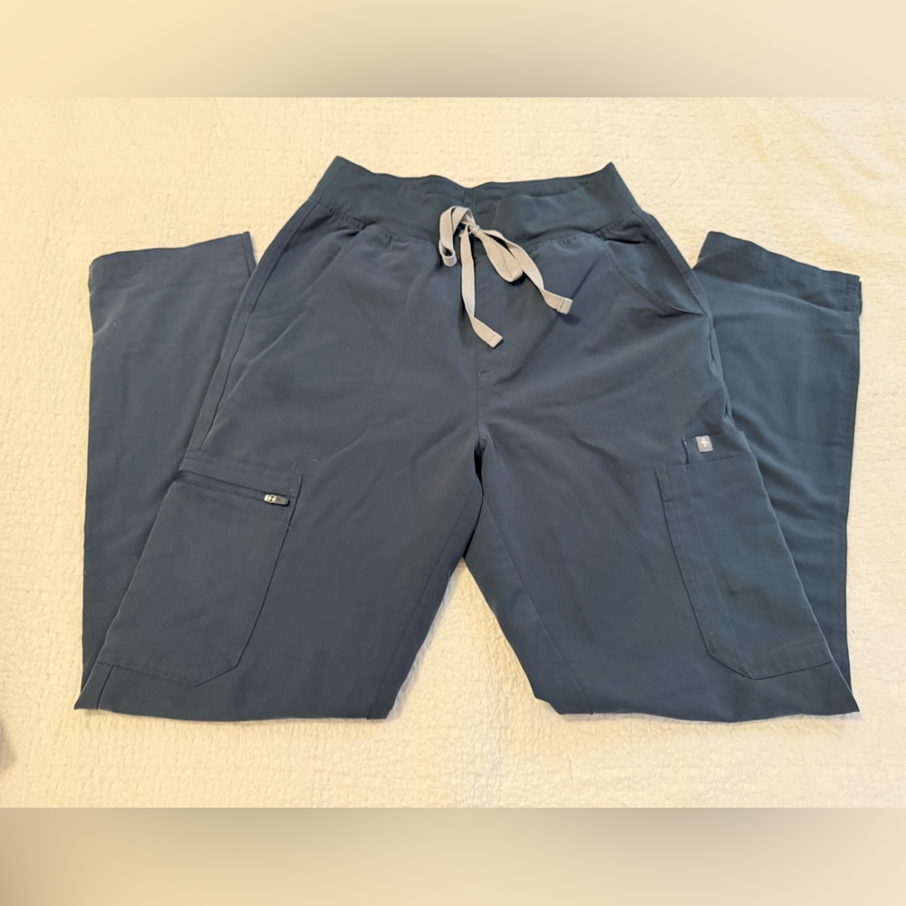 Figs Scrub Pants Yola High Waisted Dark Harbor